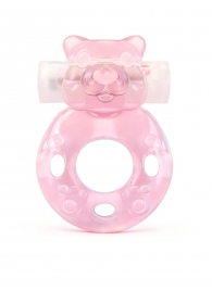 Розовое эрекционное виброкольцо в форме мишки - 1137 - в Серпухове купить с доставкой