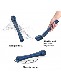 Синий вибромассажёр с насадками Man.wand Edgy - Manwan - в Серпухове купить с доставкой