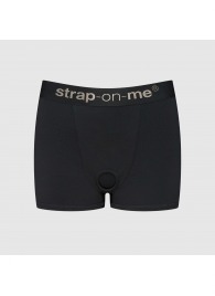 Черные трусики-боксеры для фиксации насадок Strap-on-me Harness Lingerie Allure - size XS - Strap-on-me - купить с доставкой в Серпухове