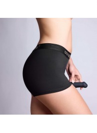 Черные трусики-боксеры для фиксации насадок Strap-on-me Harness Lingerie Allure - size S - Strap-on-me - купить с доставкой в Серпухове