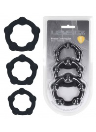 Набор из 3 эрекционных колец Beaded Silicone Cockring Set - Shots Media BV - в Серпухове купить с доставкой