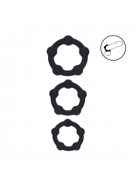 Набор из 3 эрекционных колец Beaded Silicone Cockring Set - Shots Media BV - в Серпухове купить с доставкой