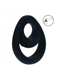 Черное эрекционное кольцо Double Ergo Silicone Cockring - Shots Media BV - в Серпухове купить с доставкой