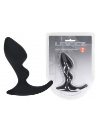 Черная анальная пробка для массажа простаты Double Ripple Silicone Prostate Massager - Shots Media BV - в Серпухове купить с доставкой
