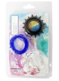 Набор из 3 эрекционных колец разного цвета и рельефа - Boys of Toys - в Серпухове купить с доставкой