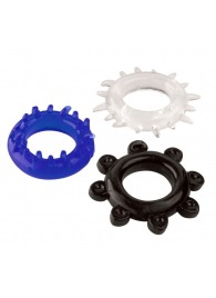 Набор из 3 эрекционных колец разного цвета и рельефа - Boys of Toys - в Серпухове купить с доставкой