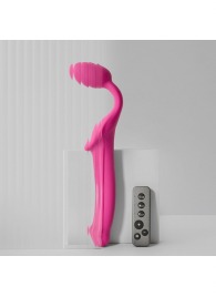 Ярко-розовый безремневой страпон Strap-on-me Vibrating Bendable Strap-On size M - Strap-on-me - купить с доставкой в Серпухове