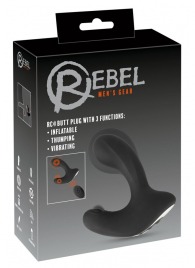 Черная анальная вибропробка с функцией расширения RC Butt Plug with 3 functions - Orion - в Серпухове купить с доставкой