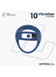 Синее интерактивное эрекционное виброкольцо Rank - Intoyou - в Серпухове купить с доставкой