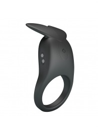 Черное перезаряжаемое виброкольцо Carlton - Baile - в Серпухове купить с доставкой