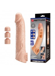 Телесный фаллоудлинитель с подхватом мошонки Silas - 26 см. - Baile - в Серпухове купить с доставкой