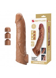 Карамельный фаллоудлинитель с подхватом мошонки Silas - 26 см. - Baile - в Серпухове купить с доставкой