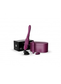 Фиолетовая секс-машина с функцией нагрева, насадками и присоской Sesh - Zalo - купить с доставкой в Серпухове