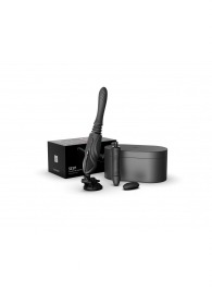 Черная секс-машина с функцией нагрева, насадками и присоской Sesh - Zalo - купить с доставкой в Серпухове