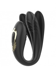 Черный вибратор для пар с ротацией и пультом ДУ - Ibiza