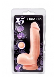 Реалистичный фаллоимитатор с присоской X5 HARD ON BEIGE - 22,2 см. - Blush Novelties