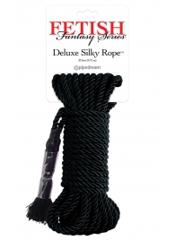 Черная веревка для фиксации Deluxe Silky Rope - 9,75 м. - Pipedream - купить с доставкой в Серпухове