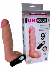 Фаллическая насадка Харнесс UNICOCK 9  с вибрацией - 24 см. - LOVETOY (А-Полимер) - купить с доставкой в Серпухове