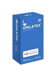 Классические презервативы Unilatex Natural Plain - 12 шт. + 3 шт. в подарок - Unilatex - купить с доставкой в Серпухове