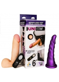 Вибрострапон с двумя насадками UniStrap - 18 и 18 см. - LOVETOY (А-Полимер) - купить с доставкой в Серпухове