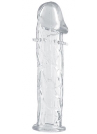 Гладкая прозрачная насадка с усиками под головкой - 12,5 см. - Toyfa Basic - в Серпухове купить с доставкой
