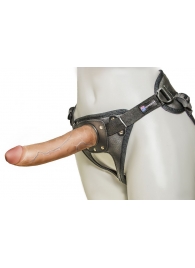 Насадка-фаллоимитатор на кожаных трусиках Harness Ultra Realistic 7  - 18 см. - LOVETOY (А-Полимер) - купить с доставкой в Серпухове