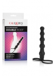 Насадка на пенис для двойного проникновения Silicone Beaded Double Rider - 14 см. - California Exotic Novelties - в Серпухове купить с доставкой