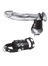 Кольцо на член и мошонку Cock Ring With 2  Ball Stretcher And Optional Weight Ring - BlueLine - в Серпухове купить с доставкой