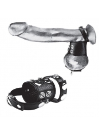 Утяжка на пенис и мошонку Cock Ring With 1.5  Ball Stretcher And Optional Weight Ring - BlueLine - купить с доставкой в Серпухове