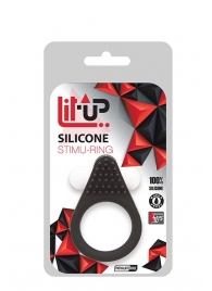 Чёрное эрекционное кольцо LIT-UP SILICONE STIMU RING 1 BLACK - Dream Toys - в Серпухове купить с доставкой