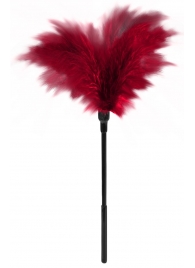 Пластиковая метелочка с красными пёрышками Small Feather Tickler - 32 см. - Blush Novelties - купить с доставкой в Серпухове