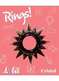 Чёрное эрекционное кольцо Rings Cristal - Lola Games - в Серпухове купить с доставкой