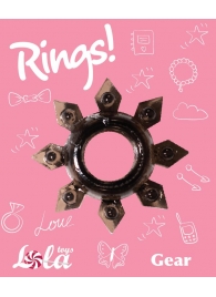 Чёрное эрекционное кольцо Rings Gear - Lola Games - в Серпухове купить с доставкой