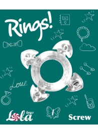 Прозрачное эрекционное кольцо Rings Screw - Lola Games - в Серпухове купить с доставкой