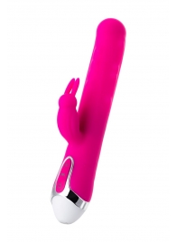 Розовый вибратор с клиторальным стимулятором BALLE - 23 см. - JOS