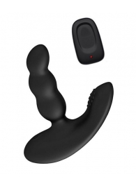 Черный силиконовый стимулятор простаты Levett Nitoc с пультом ДУ - Levett - в Серпухове купить с доставкой