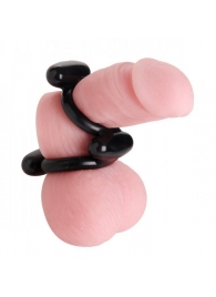 Двойное эрекционное кольцо Dual Stretch To Fit Cock and Ball Ring - XR Brands - в Серпухове купить с доставкой