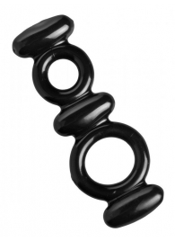Двойное эрекционное кольцо Dual Stretch To Fit Cock and Ball Ring - XR Brands - в Серпухове купить с доставкой
