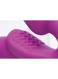 Ярко-розовый безремневой вибрострапон Evoke Vibrating Strapless Silicone Strap-on Dildo - XR Brands - купить с доставкой в Серпухове