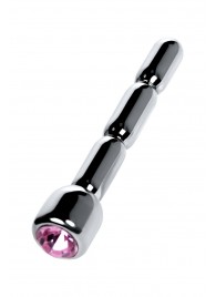 Серебристый уретральный плаг со стразом - 7 см. - ToyFa - купить с доставкой в Серпухове