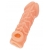 Телесная закрытая насадка с венками Cock Sleeve Size M - 15,6 см. - KOKOS - в Серпухове купить с доставкой
