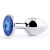 Анальное украшение BUTT PLUG  Small с синим кристаллом - 7 см. - Anal Jewelry Plug - купить с доставкой в Серпухове
