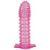 Гелевая розовая насадка с шипами - 12 см. - Toyfa Basic - в Серпухове купить с доставкой