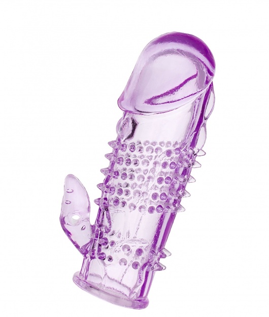 Фиолетовая насадка с коготком и шипами - 13 см. - Toyfa Basic - в Серпухове купить с доставкой