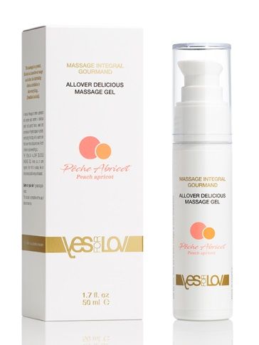 Универсальный массажный гель-смазка Allover Delicious Massage Gel с ароматом персика и аброкоса - 50 мл. - YESforLOV - купить с доставкой в Серпухове