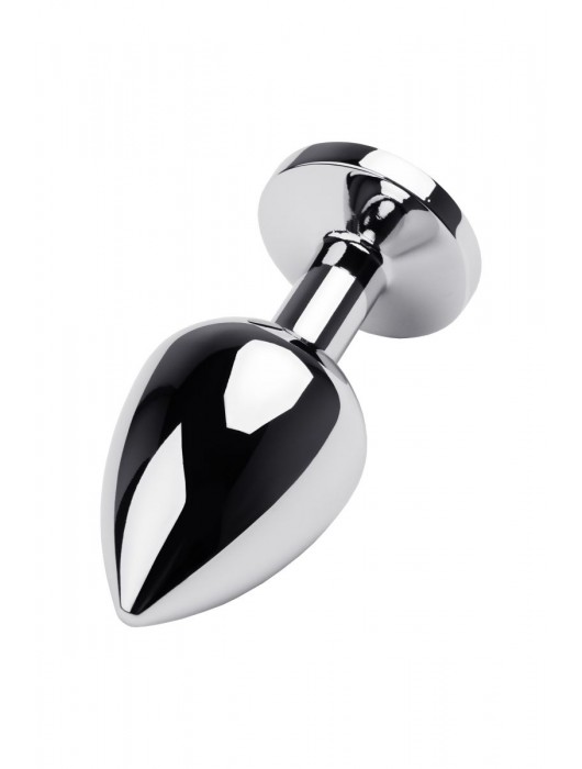 Серебристая коническая анальная пробка с красным кристаллом - 8 см. - ToyFa - купить с доставкой в Серпухове