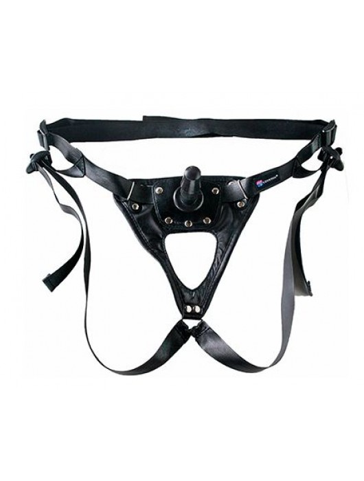 Черный пояс-трусики с насадкой  Soft-Принц  - 17 см. - LOVETOY (А-Полимер) - купить с доставкой в Серпухове