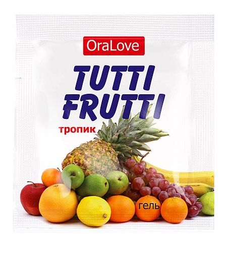 Пробник гель-смазки Tutti-frutti со вкусом тропических фруктов - 4 гр. - Биоритм - купить с доставкой в Серпухове