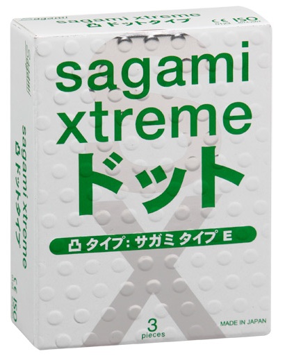 Презервативы Sagami Xtreme SUPER DOTS с точками - 3 шт. - Sagami - купить с доставкой в Серпухове