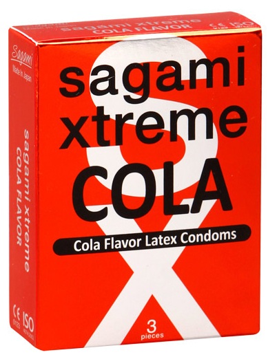 Ароматизированные презервативы Sagami Xtreme COLA - 3 шт. - Sagami - купить с доставкой в Серпухове